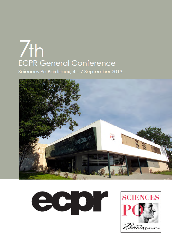 ECPR General Conference Bordeaux, 04 - 07 September 2013 programme cover image